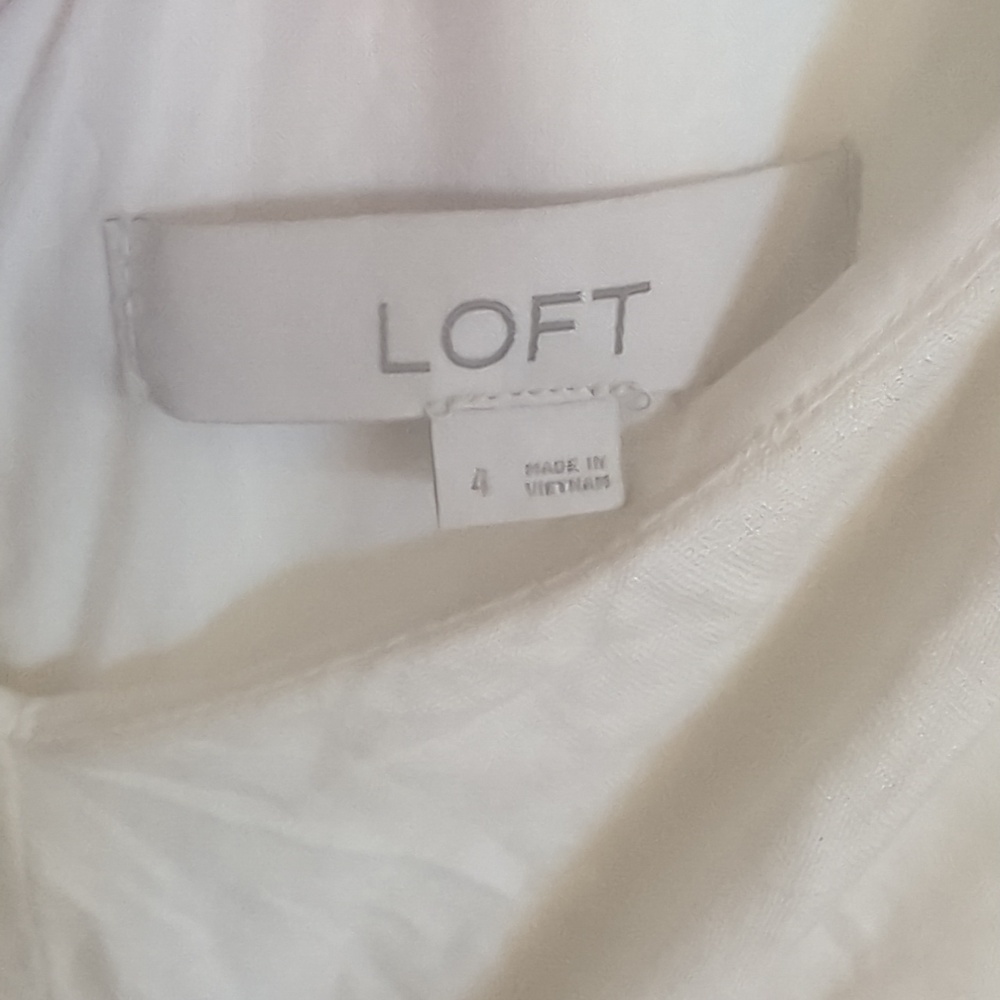 LOFT White Linen Jumpsuit - Picture 2 of 7